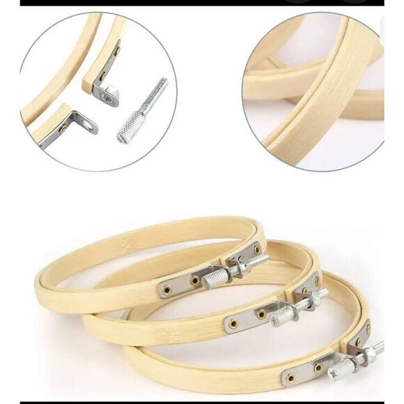 Pllieay 6 Pieces 4‎ Inch Embroidery Hoops Bamboo Circle Cross Stitch Hoop Ring - Picture 1 of 8